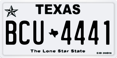 TX license plate BCU4441
