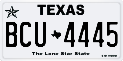 TX license plate BCU4445