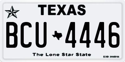 TX license plate BCU4446