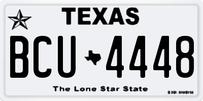 TX license plate BCU4448