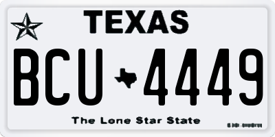 TX license plate BCU4449