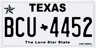 TX license plate BCU4452