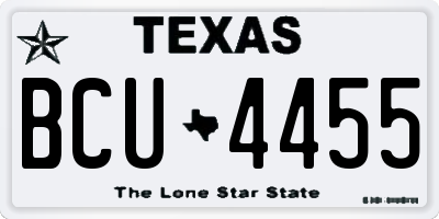 TX license plate BCU4455