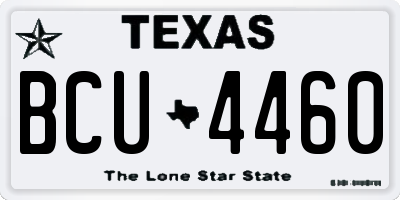 TX license plate BCU4460