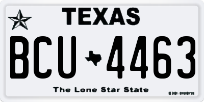 TX license plate BCU4463