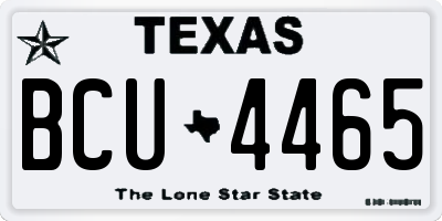 TX license plate BCU4465