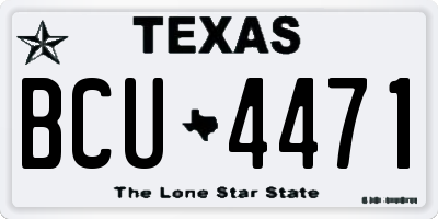 TX license plate BCU4471
