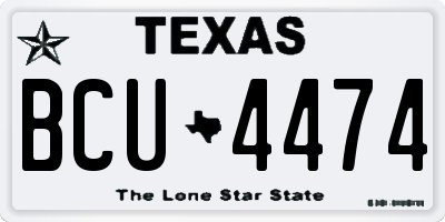 TX license plate BCU4474
