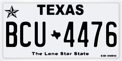 TX license plate BCU4476