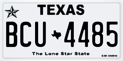 TX license plate BCU4485
