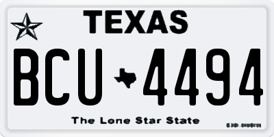 TX license plate BCU4494