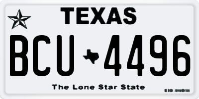 TX license plate BCU4496