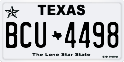 TX license plate BCU4498