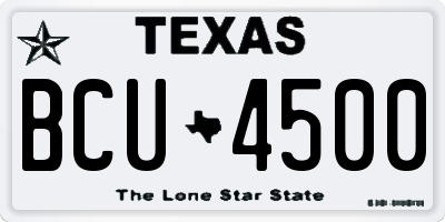 TX license plate BCU4500