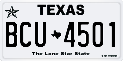 TX license plate BCU4501