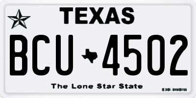 TX license plate BCU4502