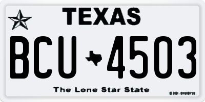 TX license plate BCU4503