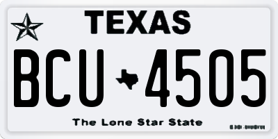 TX license plate BCU4505