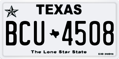 TX license plate BCU4508