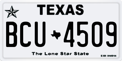 TX license plate BCU4509