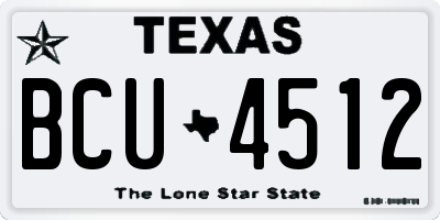 TX license plate BCU4512