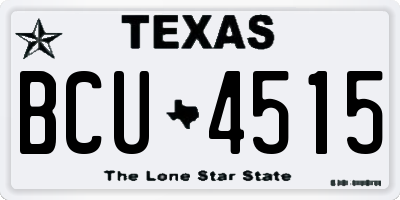TX license plate BCU4515