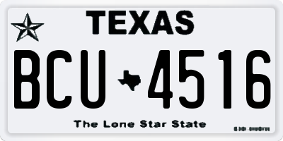 TX license plate BCU4516