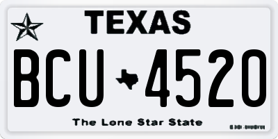 TX license plate BCU4520