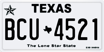 TX license plate BCU4521