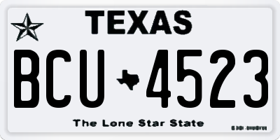 TX license plate BCU4523