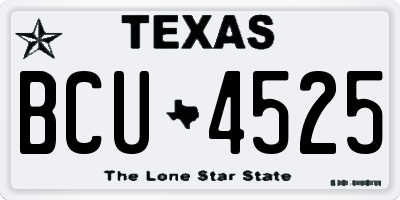 TX license plate BCU4525