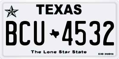 TX license plate BCU4532