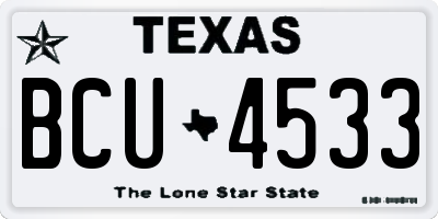 TX license plate BCU4533