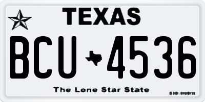 TX license plate BCU4536
