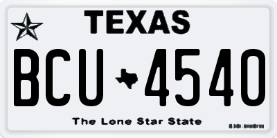 TX license plate BCU4540