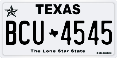 TX license plate BCU4545