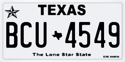 TX license plate BCU4549