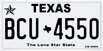 TX license plate BCU4550