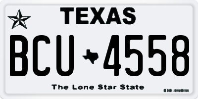 TX license plate BCU4558