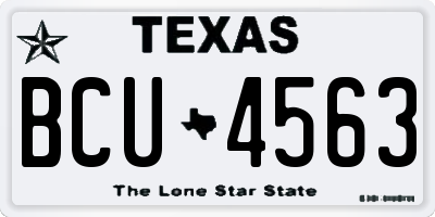 TX license plate BCU4563