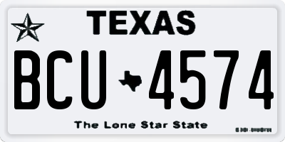 TX license plate BCU4574