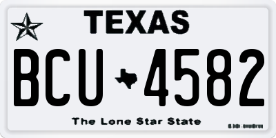 TX license plate BCU4582