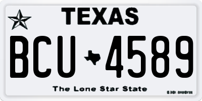 TX license plate BCU4589