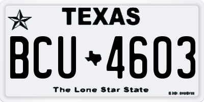 TX license plate BCU4603