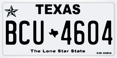 TX license plate BCU4604