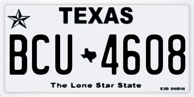 TX license plate BCU4608