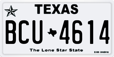 TX license plate BCU4614
