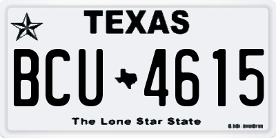 TX license plate BCU4615