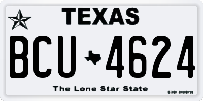 TX license plate BCU4624