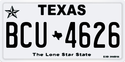 TX license plate BCU4626